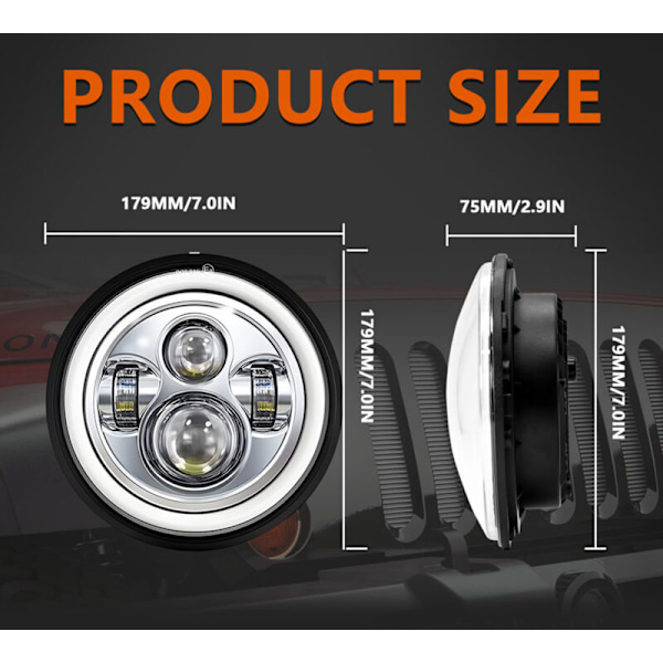 2 Sarjaa 7 TUUMAN LED-ajovalot DRL/VILKKU/ALHAINEN/KORKEA VALO JeEP WRANGLER JK TJ CJ HUMMER H1 H2 CHEVY FORD 7 TUUMAN 6000K 140W IP67 Vedenpitävä H