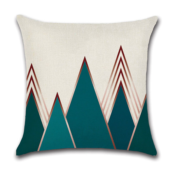 4 st kuddöverdrag 45 x 45 cm, dekorativa fyrkantiga örngott sofföverdrag blå kudde triangelmönster geometriskt mönster bomull linne hus för sovrum