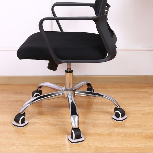 Remskive stol fottrekk rullestol kontorstol anti-skli matte datamaskin stol fotpute holder svingstol remskive festepute (pakke med 5)