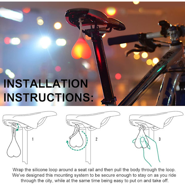 Cykel Baglygte, Kreativ Silikon Cykel Nat Sikkerhed Advarselslys