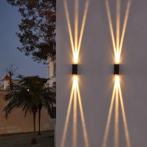 Sæt med 1 Soveværelse Væglampe, Sort LED Væglampe 7W Varm Moderne Gips Væglampe til Soveværelse Hjem Gang Stue sæt med 1