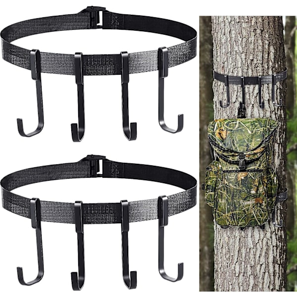 8-delt espalier multi-krog tilbehørskonsol (med 2 skridsikre stropper), espalier gearophæng tilbehør espalier gear krog til espalier jagtudstyr