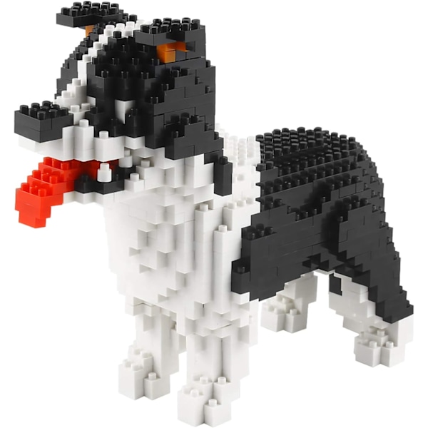 950 Stycken Border Collie Hund Mikrobyggstenar, Djur Mini Blockstenar Leksakssats KLJM-02 (Border Collie)