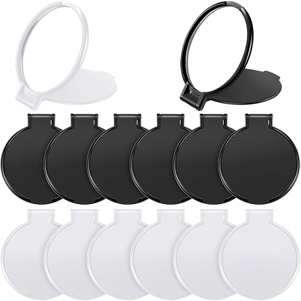 14 kappaletta Mini Compact Mirror 2 väriä (musta, valkoinen) Taitettava pyöreä taskupeili Kannettava irtotavarameikkipeili naisille Tytöt Matkustaminen Päivittäinen käyttö