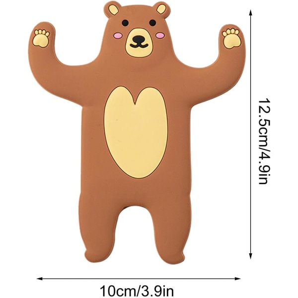 Magnetisk køleskabsmagnet - Sød køleskabsmagnet Magnetiske kroge Sød brun bjørn eller panda nøgleholder, alsidige fleksible kroge til handsker, nøgler, badeværelse