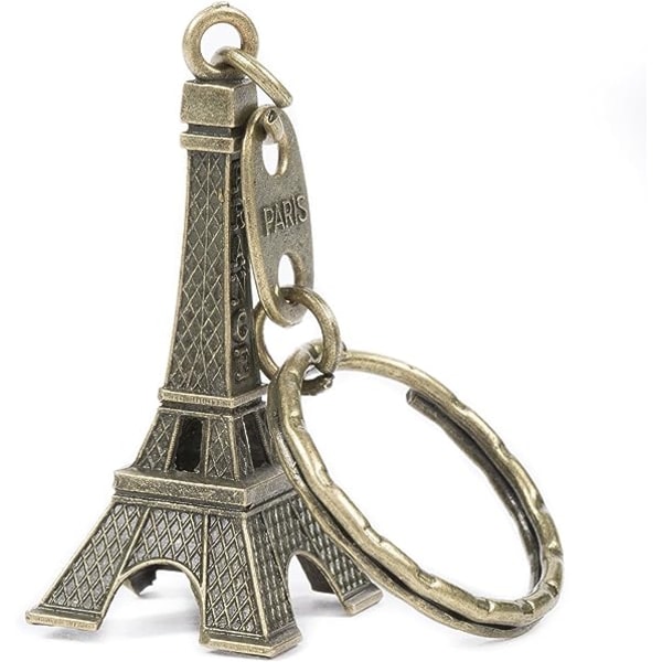 3 Eiffel Tower nøgleringe farverige gaver souvenirs Paris Frankrig