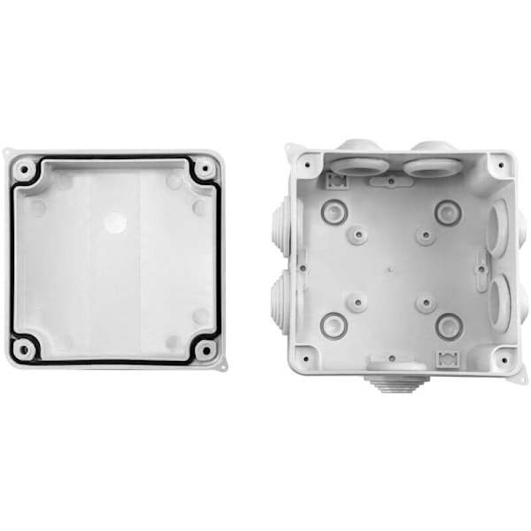 Kopplingsdosa, IP65 i ABS-plast, vattentät för utomhusbruk, Vit, 100 x 100 x 70 mm