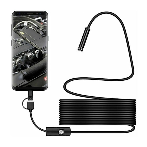 3In1 Android USB Type-C Endoskooppi Tarkastus 7mm Kamera 6 LED HD Vedenpitävä
