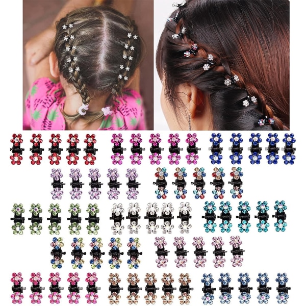 65st Mini Claw Hårklämmor Mix Färgade, Barn hårtillbehör för