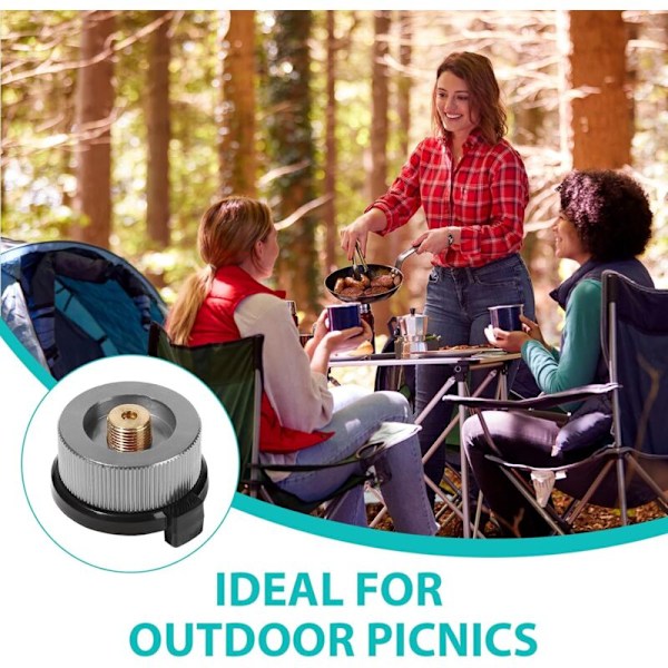 1 stk. gasspatronadapter for camping, gasspatronadapter med gassflaske, adapter.
