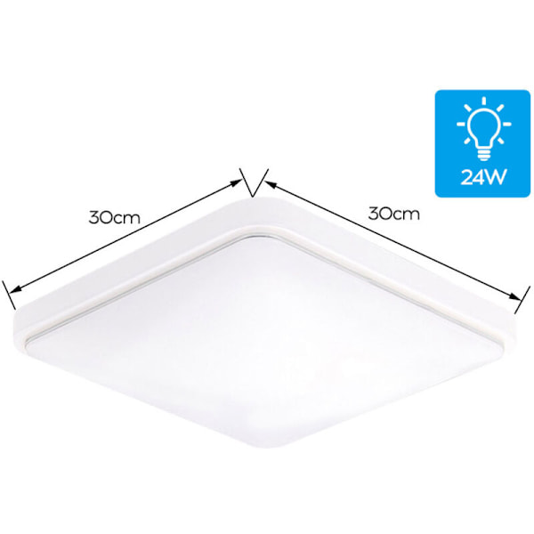 Firkantet taklampe L-ED AC220-V hvit for kjøkken, balkong, veranda, moderne panellampe