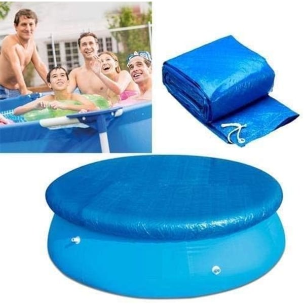 183 cm Diameter Pool Dækker, Rund Swimmingpool Beskyttelsesdæksel med Reb Bindinger, Holdbar Vindtæt Støvbestandig Presenning til Runde Overjordiske Pools