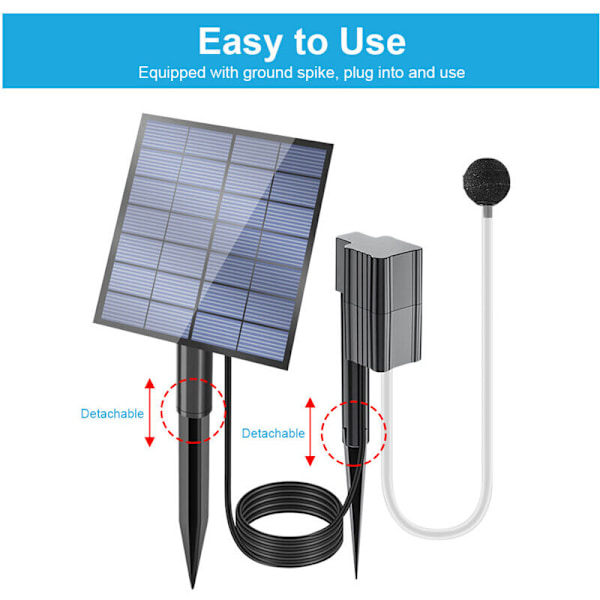 BSV-AP019 2.5W/7V 0.6L/min Solarsyreneringspump Utan Batteri Damm