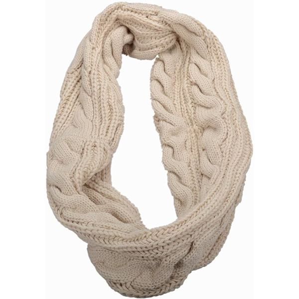 Kvinnors tjocka ribbad stickad vinter infinity cirkel loop halsduk