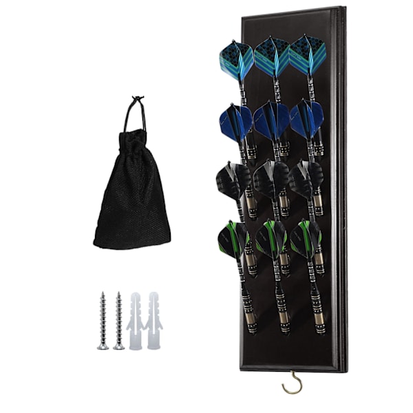 Massiv træ dartboards med tilbehør opbevaringskasse kompatibel med alle sisal og elektroniske dartpile, surround og skabe