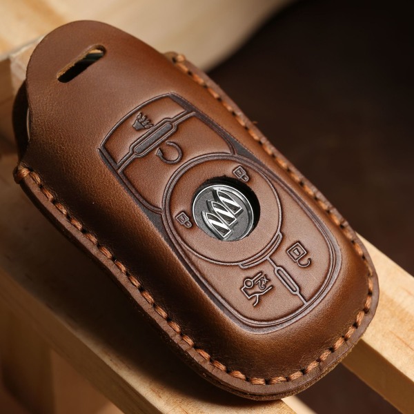Passar till Buick nyckelskydd Envision GL8 äkta läder spänne lock skydd Nya Regal Lacrosse Yinglang kohud nyckelskydd skal