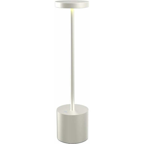 Moderne aluminium 6000mAh trådløs USB genopladelig LED bordlampe 2 niveau dæmpbar restaurant lys soveværelse sengebord lampe (sølv)