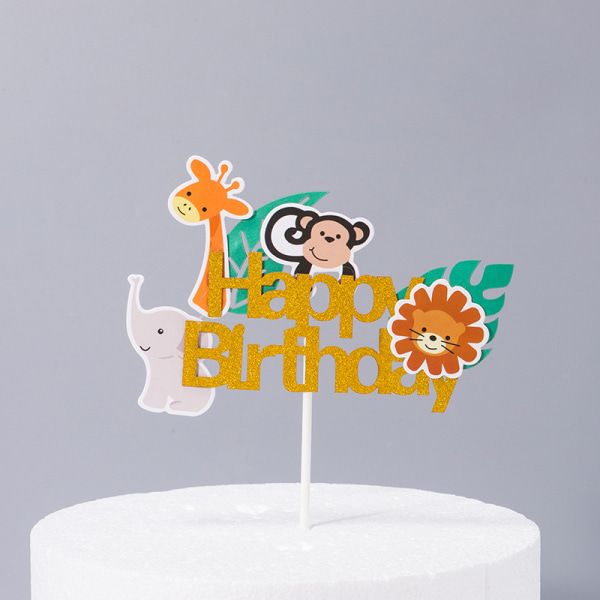 Dyr Akryl Cupcake Toppers - Søte Jungeldyr Kakepynt Baby Bursdagskake Dekorasjon Baby Shower (Dyr Cupcake Toppers)