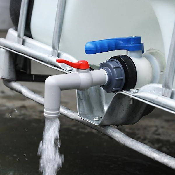 Plast IBC Tank Adapter Trädgårdsslang Koppling Vattentank Slang Koppling Ersättning(60 tjocka tänder till 1 tum rätvinklig led (skicka råmaterial b