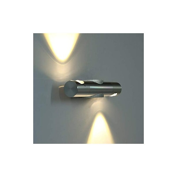 6W 2 LED INTERVENTION VÄGGLAMPA ALUMINIUM VÄGGLAMPA Belysning Upp Ner Justerbar 360° Rotation För Kammare Korridor Varmt Ljus