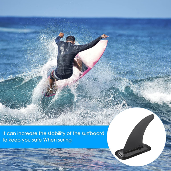 9 tommer Universal Aftagelig SUP Surfboard Fin med Fin Base, Cent