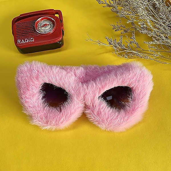 Mjuka kattögon solglasögon (rosa) festglasögon för kvinnor punk mjuk sammet extra stora kvinnor UV400 skugga handgjorda novelty glasögon