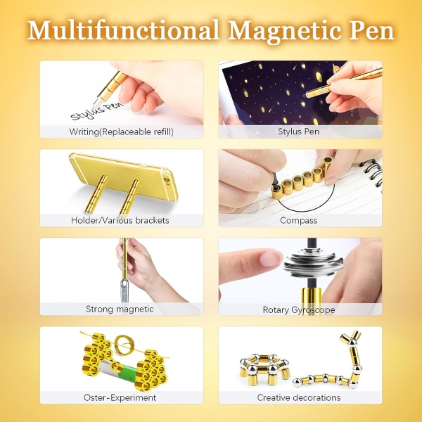 Magic Pen magneettikynä, (kulta) magneettinen magneettikynä, Ementer Anti S