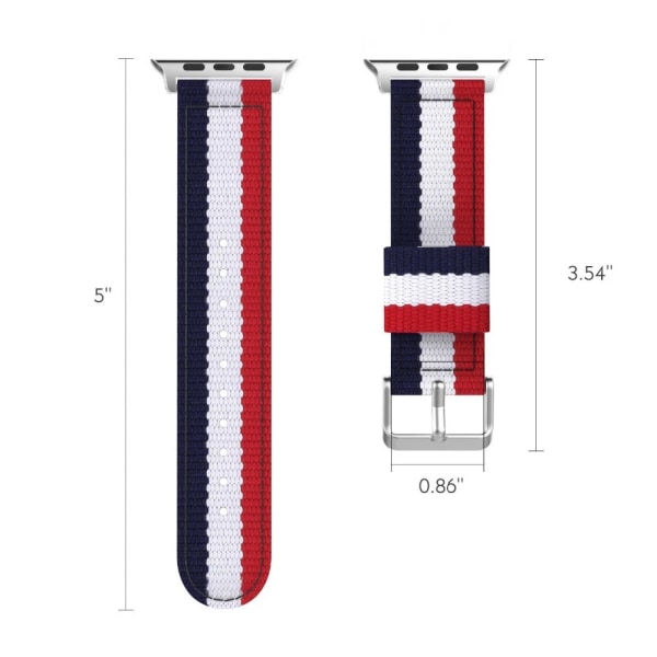 Kompatibel med Apple Watch-rem, tynn vevd nylon justerbar erstatningsrem for iwatch 38-41mm serie 5/4/3/2/1