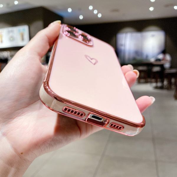 Lyxig anodiserad mjukt telefonfodral, TPU-kantstötfångare, för iPhone 14 Pro Max 6,7 tum, kameralinsskydd, godisrosa