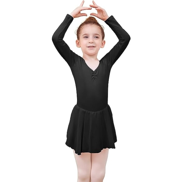 Balettklänning för flickor Barnbalett Leotardklänning Barn V-hals Kort/Lo