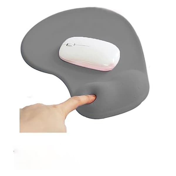 (Grå) Musematte, Komfortabel og Ergonomisk Håndleddsstøtte for Bærbar PC, Skrivebord, Kontor, Spill