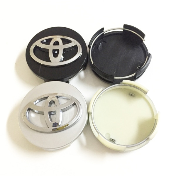 Suitable for Toyota Corolla hub caps, Yizhi Highlander new RAV4 modified center caps, 62mm hub logo caps (4 pieces)(black)