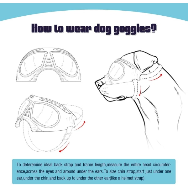 Koiran suojalasit Silmiensuojaus Säädettävät olkaimet, jotka on helppo laittaa päälle