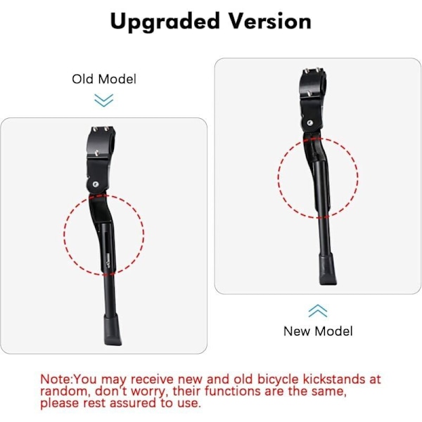 Justerbart cykelstöd i aluminiumlegering, justerbar höjd med halkfri gummifot, sidostöd, MTB-stöd, stöd för 24-27 tums cyklar, BM