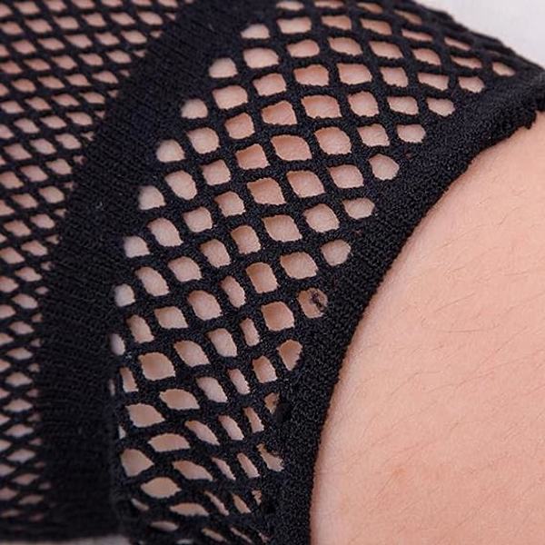 Sorte Fishnet Blonde Handsker Lange Mesh Handsker