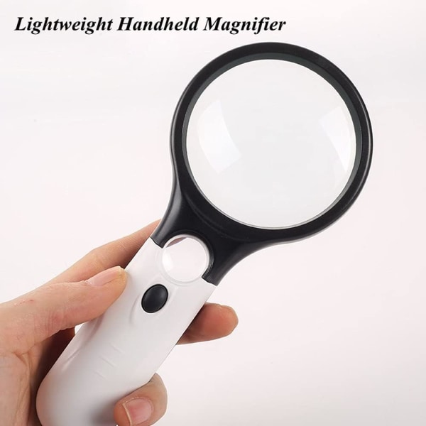 Lighted Magnifier Reading Lighted Magnifier LED Håndholdt 75mm Linse Letvægt til Læsning af Bøger Inspektion Insekt Magnifier Briller