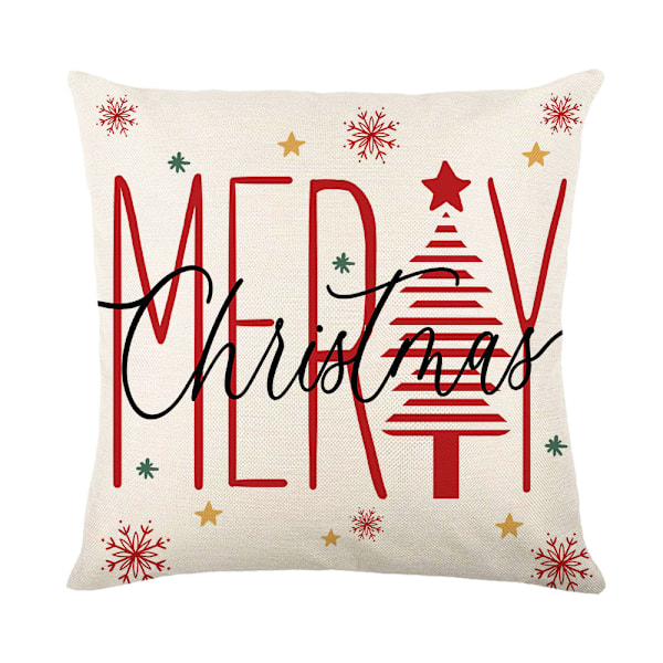Juledekorasjoner - Juleputetrekk 45*45cm, God Jul Juledekorasjon Hjem Sofa Dekorasjon