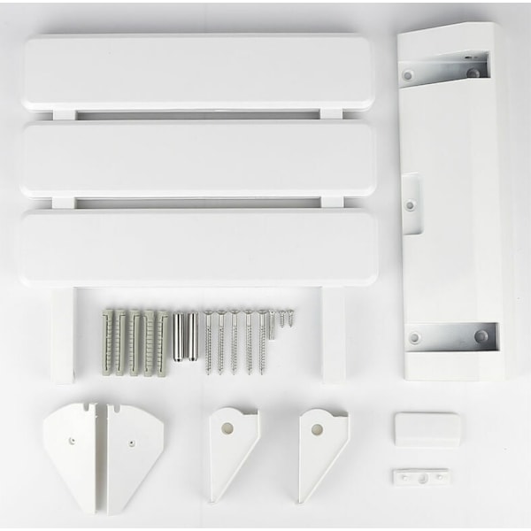 Hvidt foldebrusesæde i aluminium og ABS, 330 x 320 x 70 mm