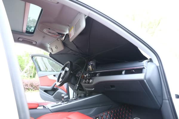 Auto Solskjerm Interiør Frontrute, Auto SUV Truck Paraply (140X79cm for Medium/Large Bil)