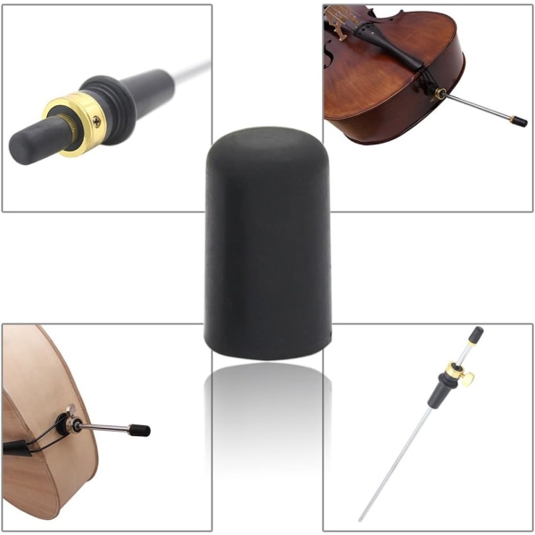 Cello Endpin Cello End Pin Gummi Munnstykkehette 5 Stykker Bærbar Beskytter Sklisikker Matte Erstatning for Cello Endpin