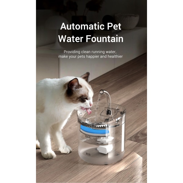 Katt Vattenfontän Automatisk Husdjur Vattendispenser Transparent