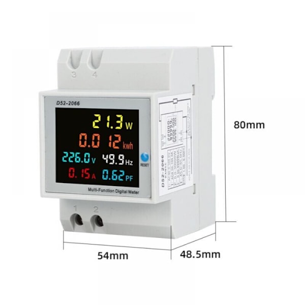 Elförbrukningsmätare, 100A 6 EN1 DIN-skena 220V DE FRONTURE FREEDER FREEDURE FUND PROBLE, AC40-300V CT Integrerad