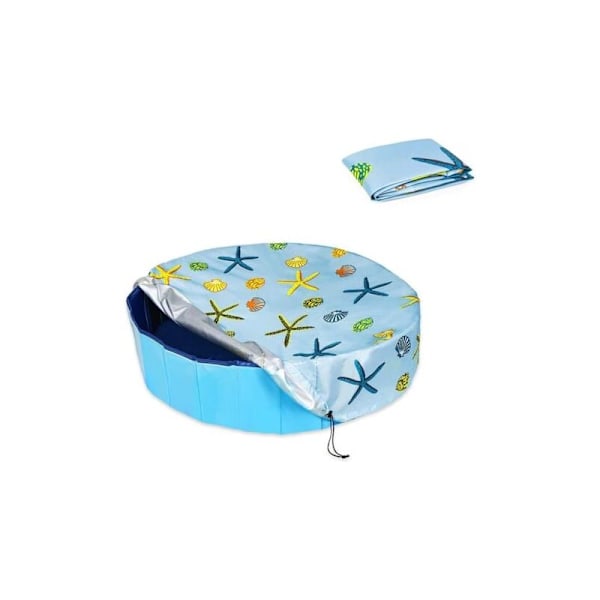Sammenleggbart rundt hundebassengdeksel 160x20cm Vanntett PVC-belegg & UV-beskyttelse, Lekkasjesikker, Vaskbar, Badeutstyr for barn