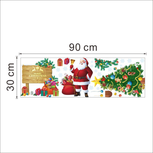 Julenissen Wall Stickers Vanntett Fjernbar 90x30cm