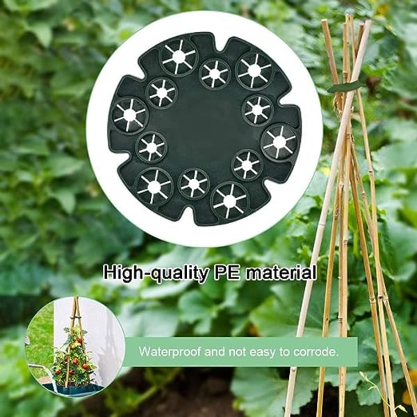 5 st sötärtshållare 12 hål Wigwam Grip Holder Bambukäpp Grip Plast Wigwam Käpp Grepp för Bönor Sötärter Tomater Gurkor Klätterväxt
