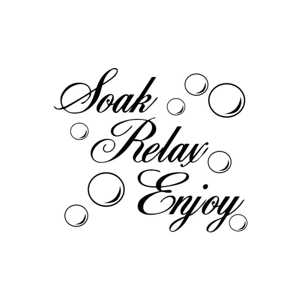 Renovate House Soak Relax Enjoy Bathroom Wall Art Quote Sticker Vinyl Decal Home Art Decor: Svart