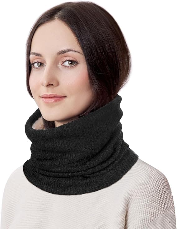 Skjerf Vinter Dobbeltlags Halsvarmer Strikket Fleece Foret Sirkel Loop Skjerf Gaver