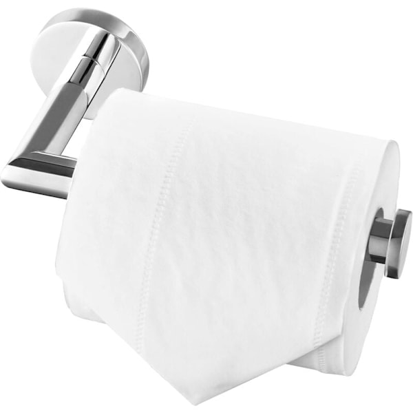 On ja off -wc-paperiteline, ensiluokkainen tuki ilman porausta, ovellinen wc-paperiteline ruostumatonta terästä keittiöön ja kylpyhuoneeseen, hopeanvärinen