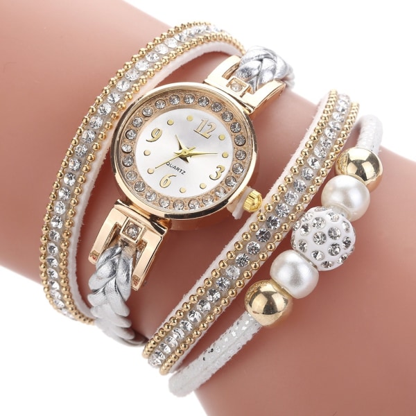 Armbandsklockor Pearl Watch för kvinnor, Bling Watch med B