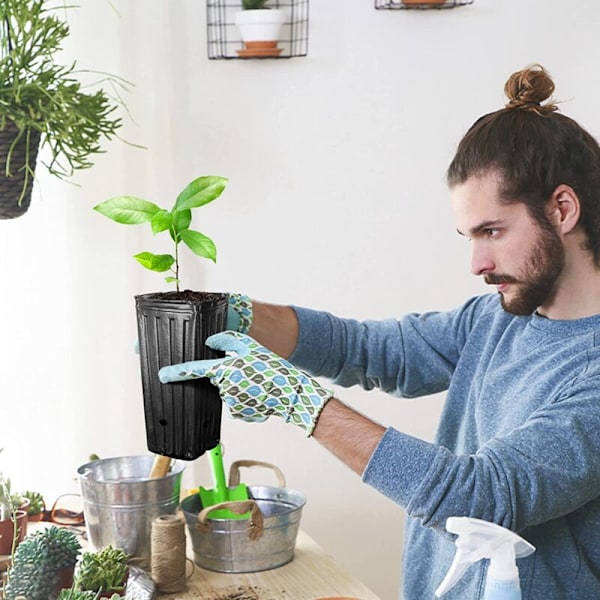 20 stk. store potter til træer, dybe plastikpotter til planteskoler, 7,8\" store krukker til såning af blomsterplanter til indendørs haveplanter